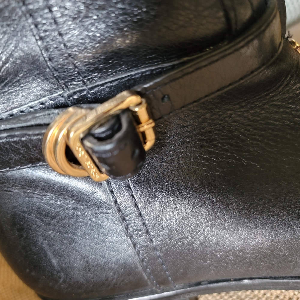 Tory Burch Marlene Black Leather Knee-High Boots - Picture 3 of 9